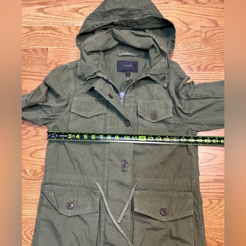 J. Crew Olive Green Utility‎ Field Jacket Downtown Perfect Lightweight Jacket - Picture 4 of 11